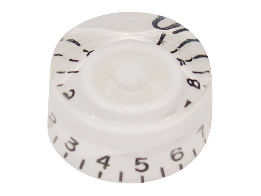 speed knob (hatbox), for inch type pot shaft, transparent white