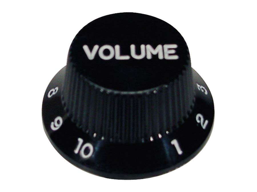 bell knob, Stallion, for inch type pot shaft, black, volume