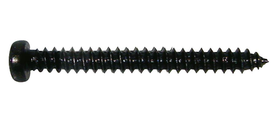 pickup screw, 2,6x25mm, 12pcs, dome head, tapping, black