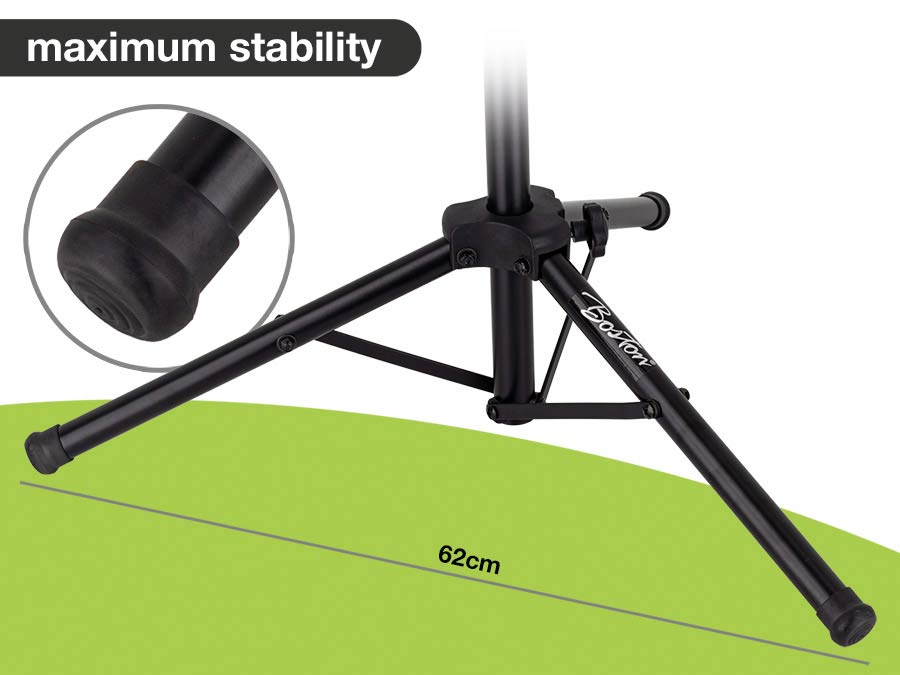 Boston OMS-302 metalen orkestlessenaar, zwart, geperforeerd afneembaar blad, 48x35cm