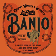 La Bella 730L-LE Nickel Plated Wound banjosnaren voor 5-snarige banjo, 010-019