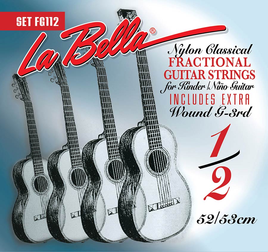 La Bella FG112 Fractional klassieke gitaarsnaren, normale spanning, 1/2, 025-048