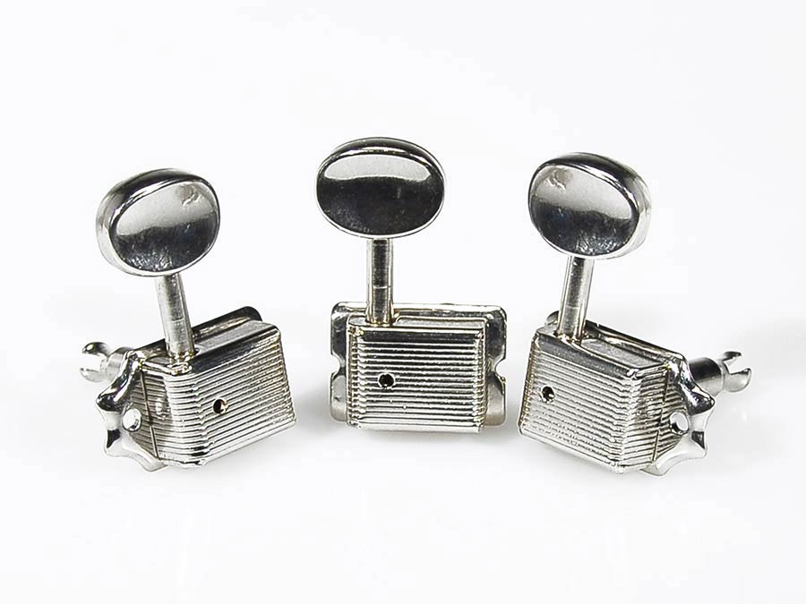 Boston 62-NL stemmechanieken voor gitaar, nikkel, 6 links, vintage-stijl, metalen knoppen