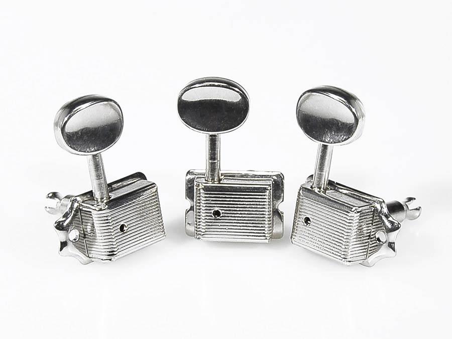 Boston 62-CL stemmechanieken voor gitaar, chroom, 6 links, vintage-stijl, metalen knoppen