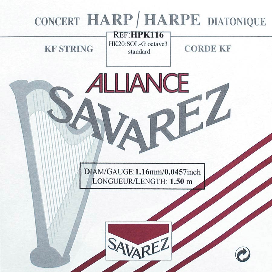Savarez HPK116 Alliance harpsnaar voor kleine harp en concertharp 1,16 mm 1,50 m