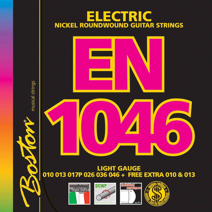 Boston EN-1046 snarenset voor elektrische gitaar – nickel roundwound, light, .010–.046
