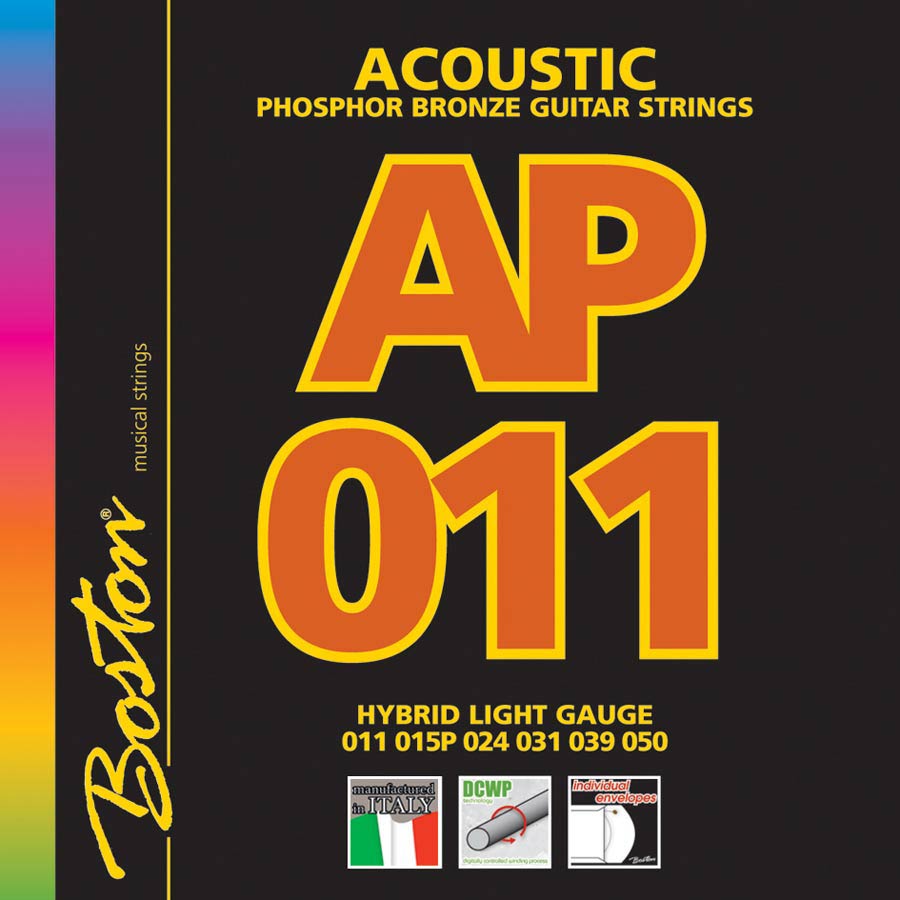 Boston AP-11 snarenset voor akoestische gitaar – fosforbrons, hybrid light, .011–.050