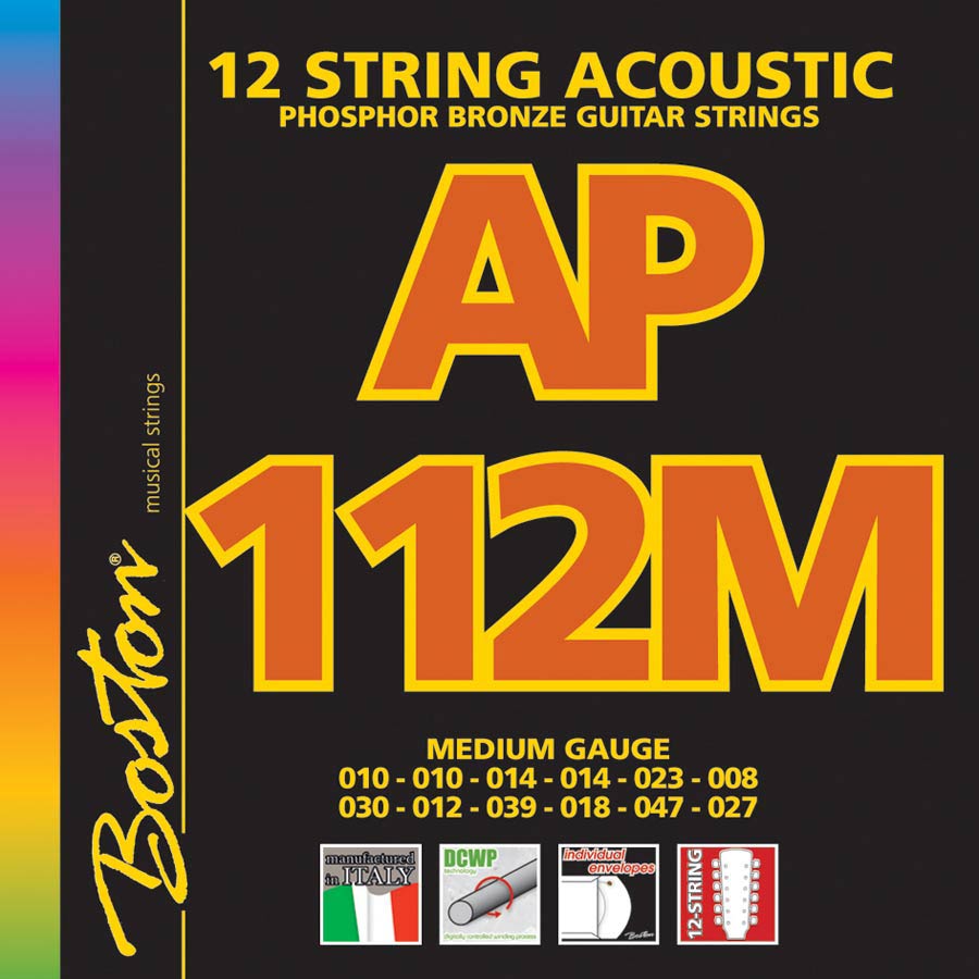 Boston AP-112-M snarenset voor 12-snarige akoestische gitaar – fosforbrons, medium