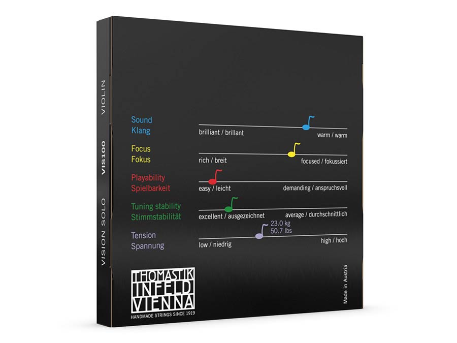 Thomastik-Infeld VIS-100 Vision Solo snarenset voor viool 4/4, bestaande uit VIS-01, VIS-02, VIS-03 en VIS-04 afbeelding 2