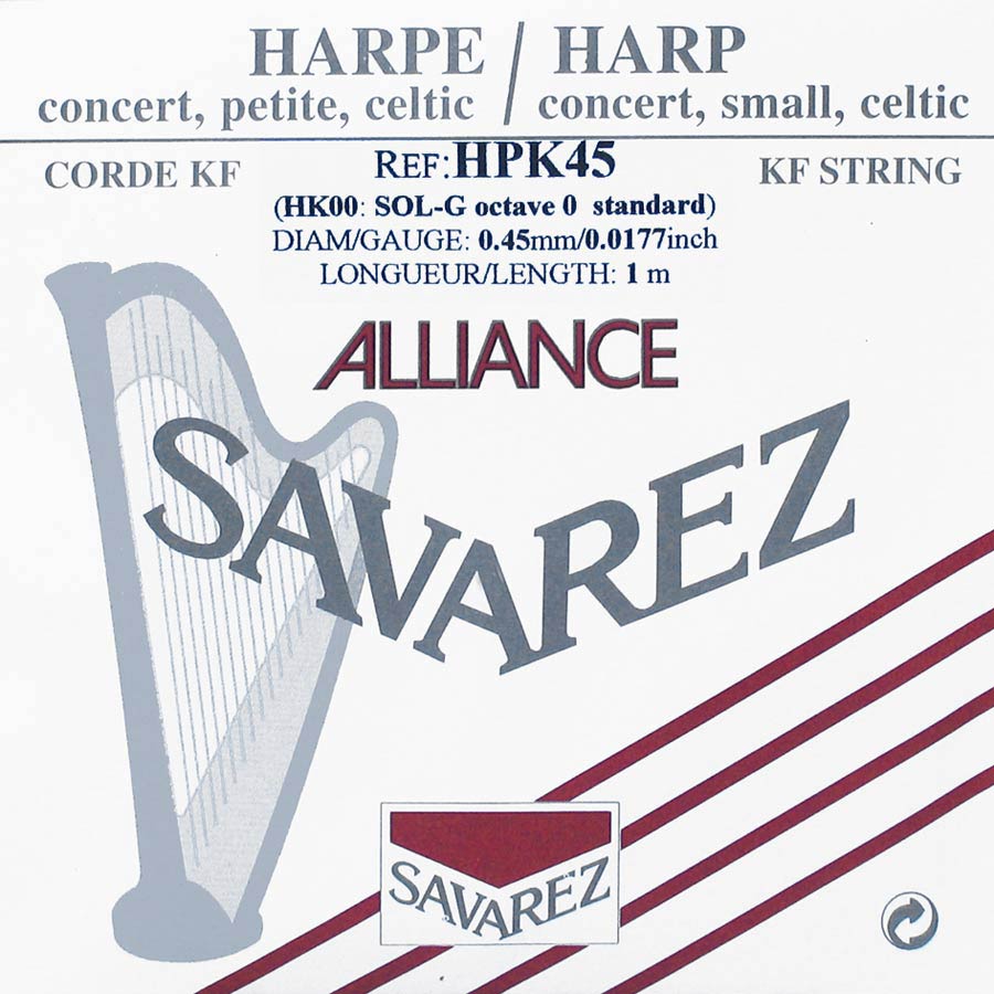 Savarez HPK45 Alliance harpsnaar voor kleine harp en concertharp 0,45 mm 1 m