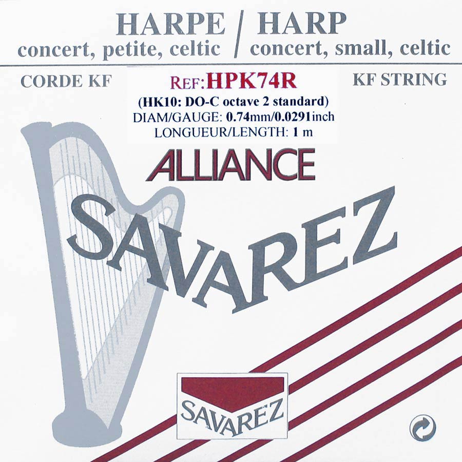 Savarez HPK74R Alliance harpsnaar voor kleine harp en concertharp 0,74 mm 1 m rood