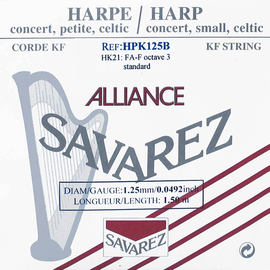 Savarez HPK125B Alliance harpsnaar voor kleine harp en concertharp 1,25 mm 1,50 m zwart