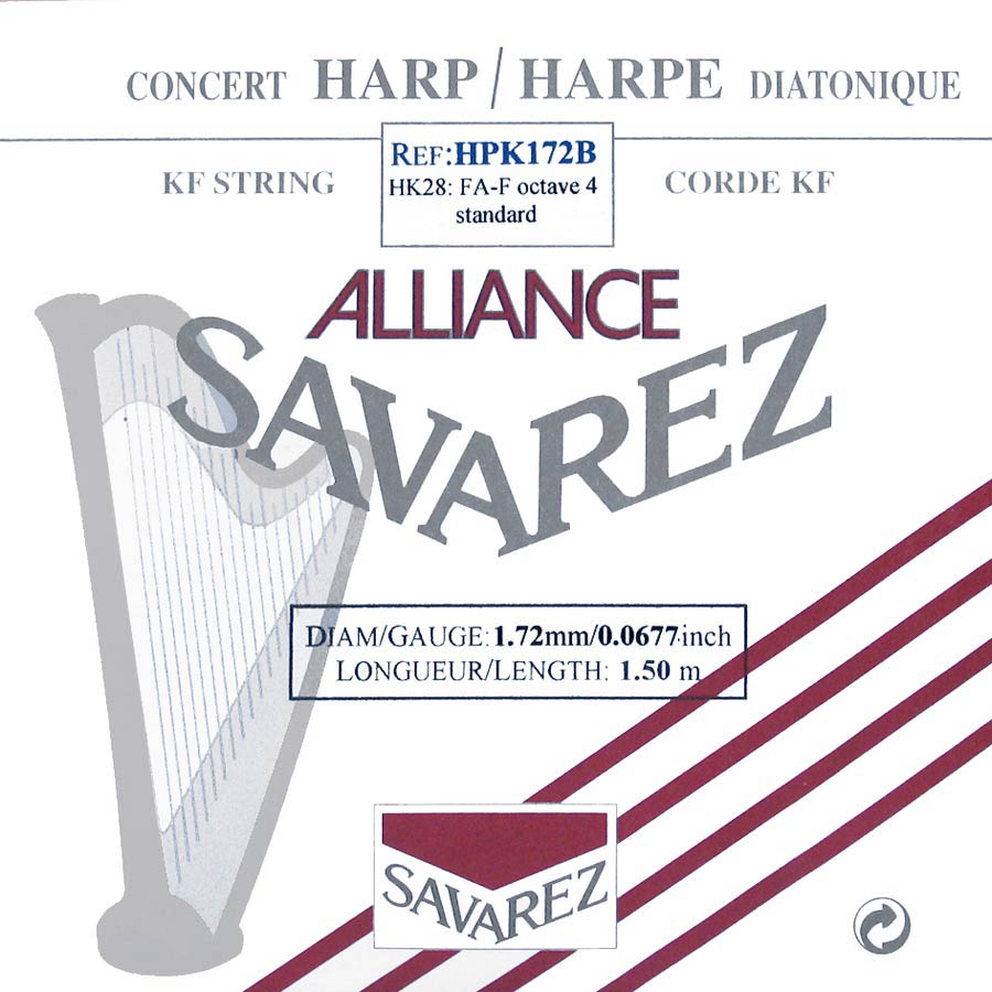 Savarez HPK172B Alliance harpsnaar voor kleine harp en concertharp 1,72 mm 1,50 m zwart