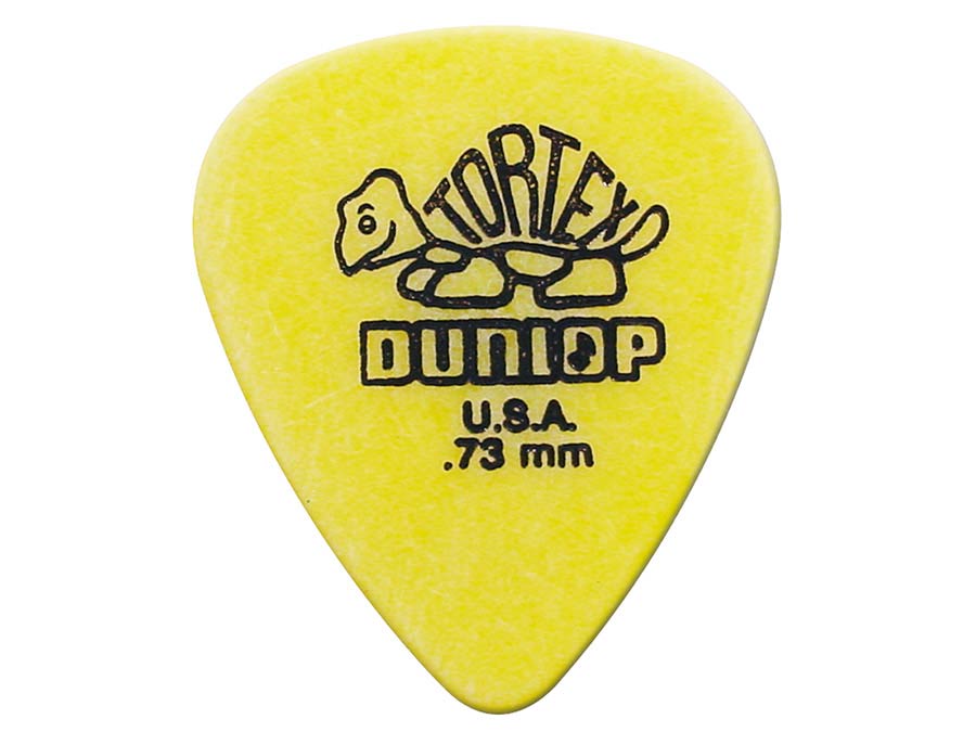 Dunlop 418-P-73 Tortex Standard Plectra 0.73 mm Geel