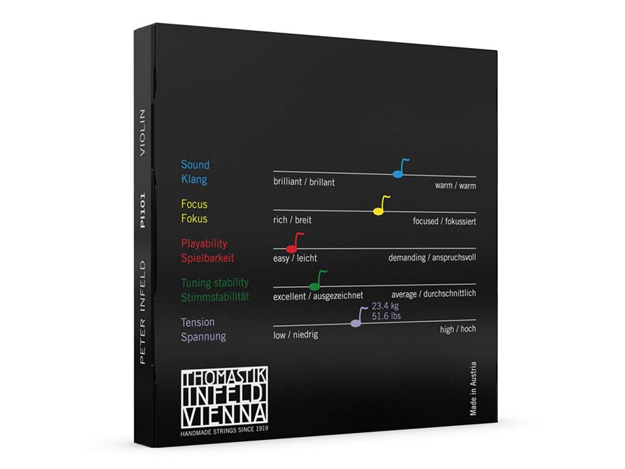 Thomastik-Infeld THPI-100 Peter Infeld snarenset voor viool 4/4, bestaande uit P-101-PT, P-102, P-103-A en P-104 afbeelding 2
