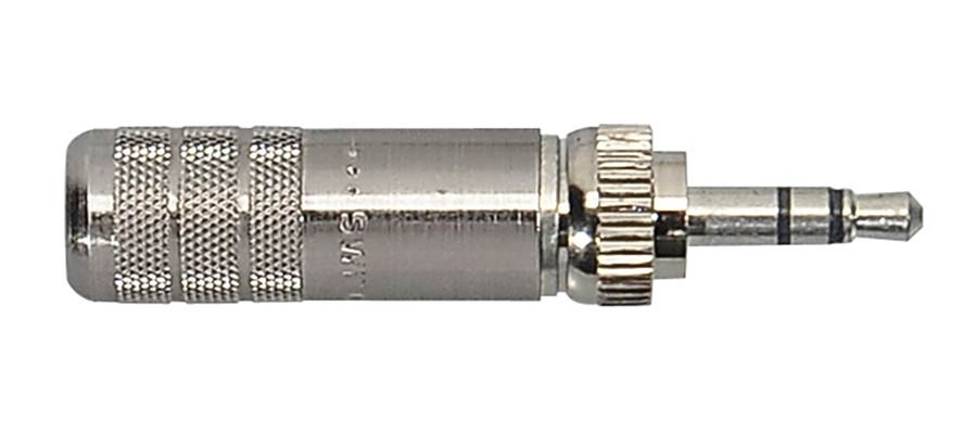 Switchcraft SC-35HDLNNS vergrendelbare 3,5 mm stereo mini-jackplug - 4,4 mm kabelinvoer, nikkel