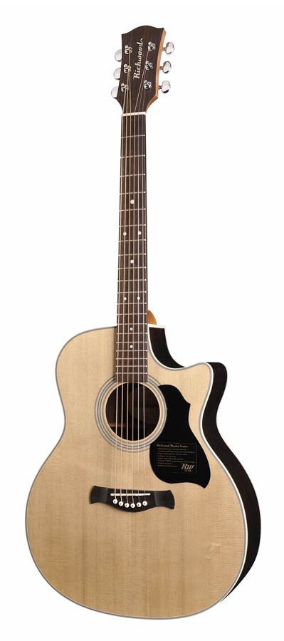 Richwood G-60-CE Master Series handgemaakte grand auditorium gitaar, massief sparren en palissander, Presys 201