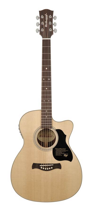 Richwood A-60-CE Master Series handgemaakte auditorium OOO gitaar, massief sparren en palissander, Presys 201