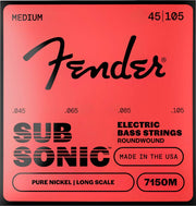 Fender snarenset elektrische basgitaar, pure nickel roundwound, medium, 045-065-085-105