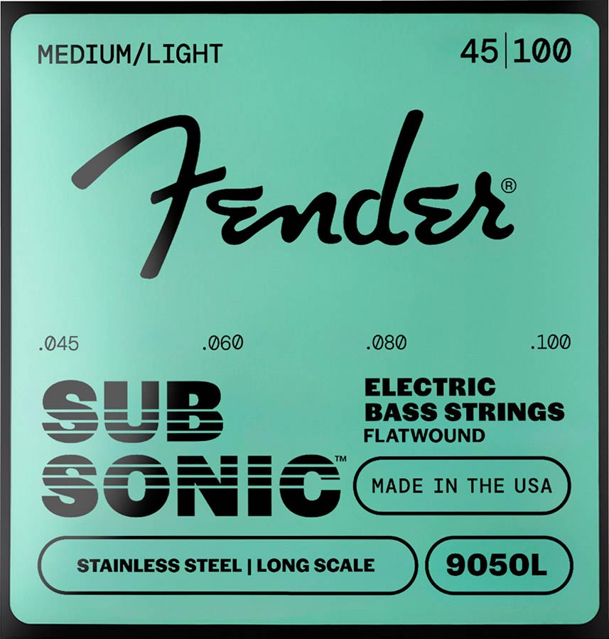 Fender snarenset elektrische basgitaar, stainless steel flatwound, light, 045-060-080-100