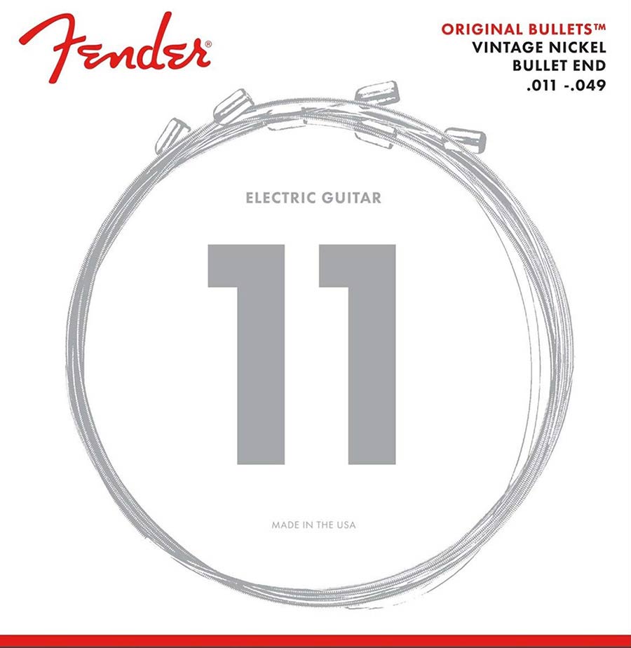 Fender snarenset elektrisch, pure nickel roundwound, medium, 011-014-018-025-038-048