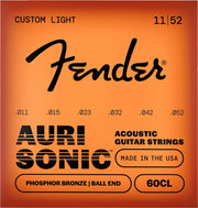 Fender snarenset akoestisch, phosphor bronze roundwound, custom light, 011-015-023-032-042-052