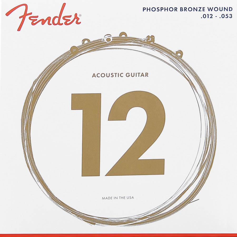 Fender snarenset akoestisch, phosphor bronze roundwound, light, 012-016-024-032-042-053