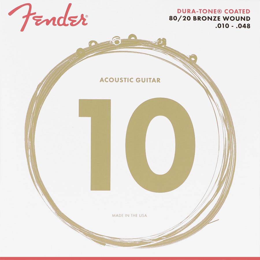 Fender snarenset akoestisch, coated bronze, extra light, 010-014-022-030-040-048