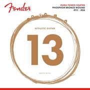 Fender snarenset akoestisch, coated bronze, medium, 013-017-026-036-046-056