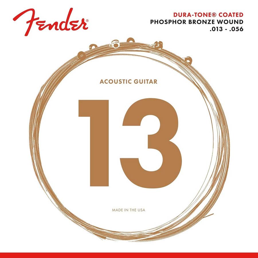 Fender snarenset akoestisch, coated bronze, medium, 013-017-026-036-046-056