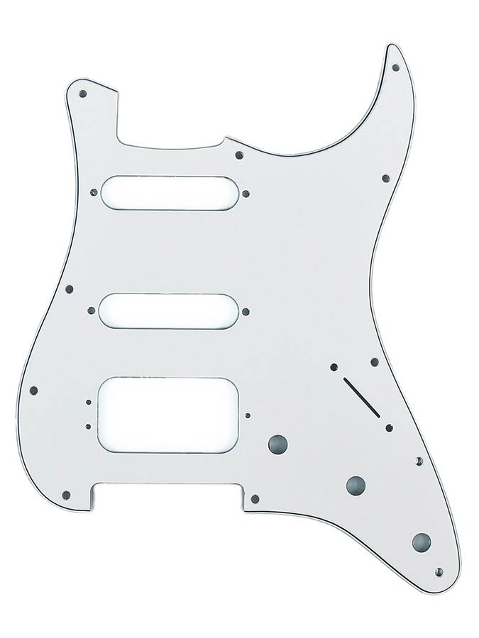 Fender 0050671049 Standard Stratocaster HSS Slagplaat Wit 11-Gaats 3-Laags