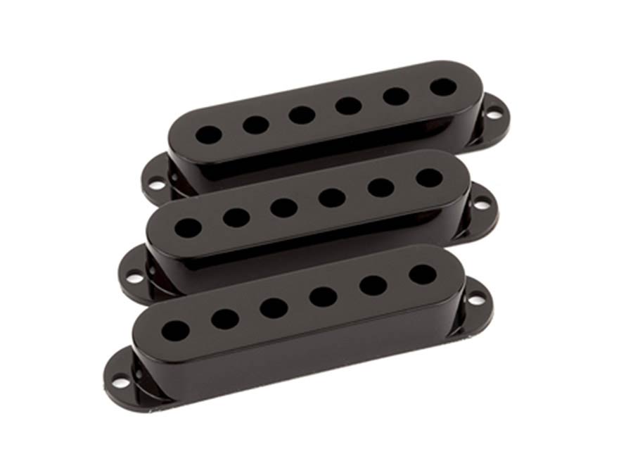 Fender pickup covers Stratocaster®, black, plastic, set of 3