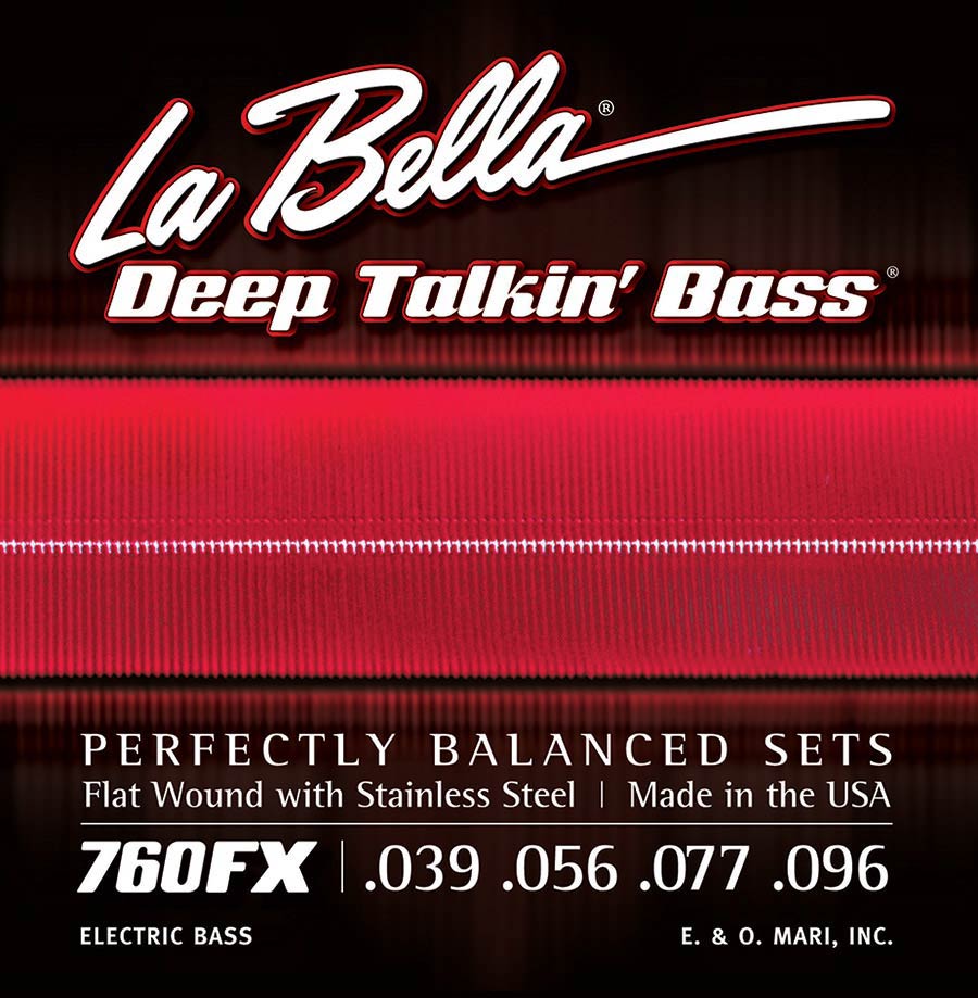 La Bella 760FX Deep Talkin' Bass flatwound bassnaren, extra lichte spanning, 039-096