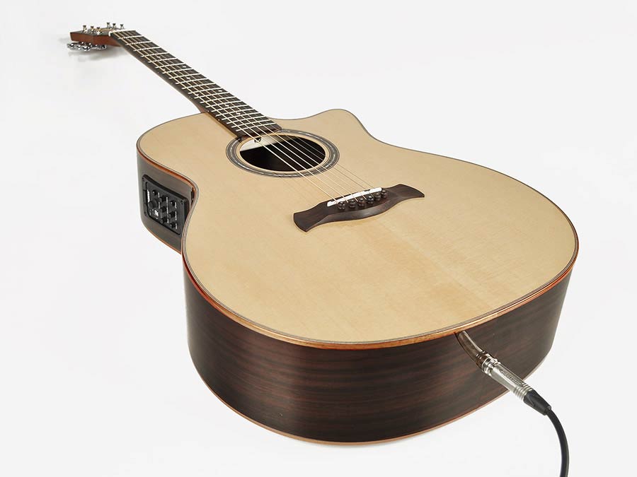Richwood SWG-150-CE Master Series handgemaakte gitaar "Songwriter R", massief sparren en palissander, cutaway, Fishman Presys+