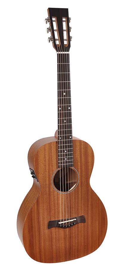 Richwood P-50-E Master Series handgemaakte parlor gitaar, massief mahonie, Presys I, satijn afgewerkt