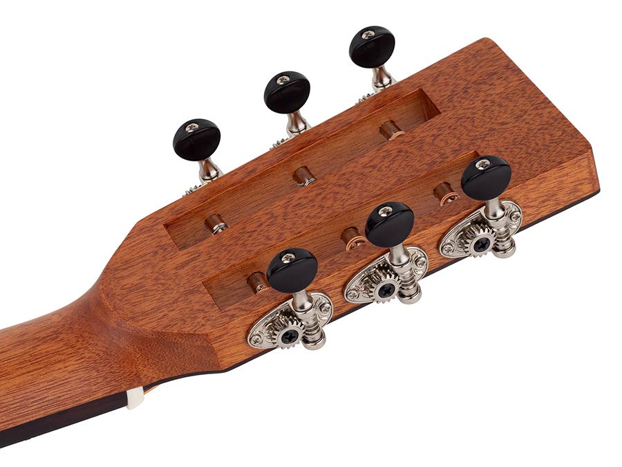 Richwood P-50-E Master Series handgemaakte parlor gitaar, massief mahonie, Presys I, satijn afgewerkt