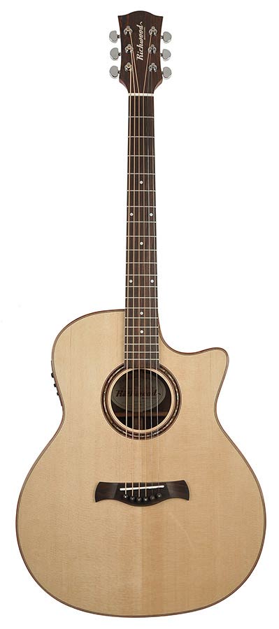 Richwood SWG-150W-CE Master Series handgemaakte gitaar "Songwriter R WIDE", massief sparren en palissander, cutaway