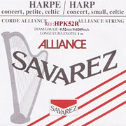 Savarez HPK52R harpsnaar voor kleine harp en concertharp 0,52 mm 1 m rood