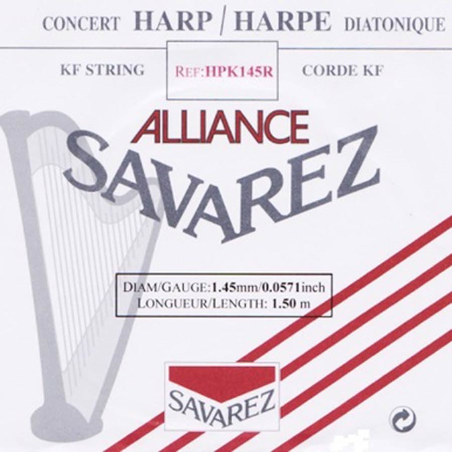 Savarez HPK145R Alliance harpsnaar voor kleine harp en concertharp 1,45 mm 1,50 m rood
