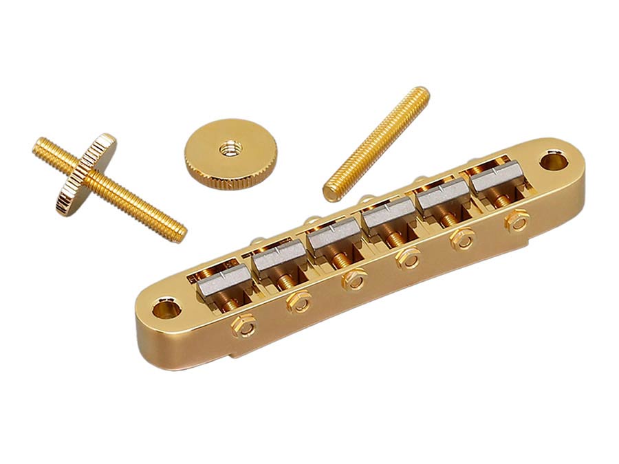 Gotoh - GTH12676 - Ti103B guitar bridge with titanium saddles, gold