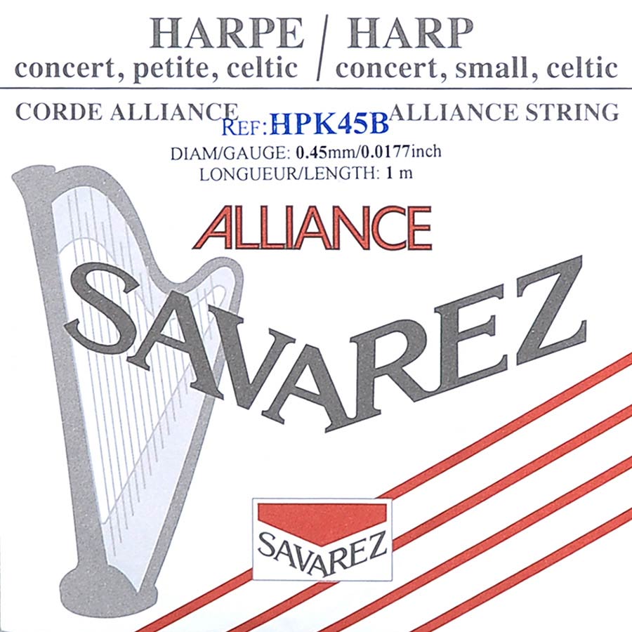 Savarez HPK45B Alliance harpsnaar voor kleine harp en concertharp 0,45 mm 1 m zwart