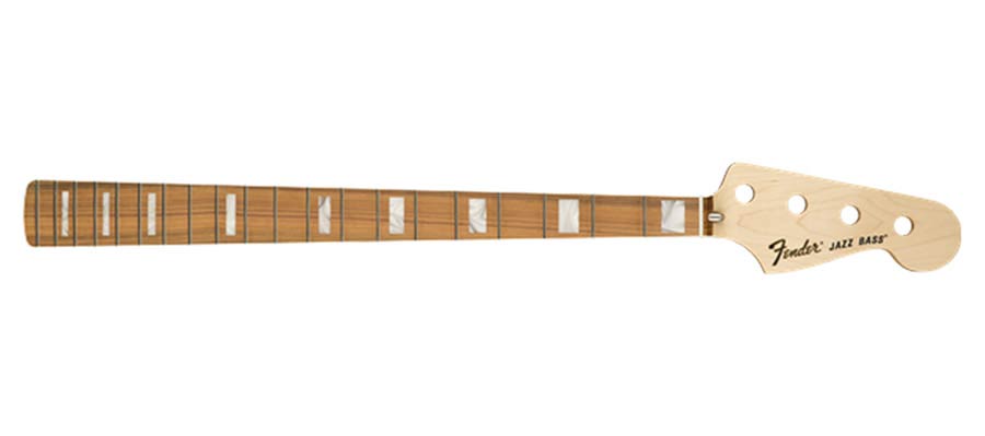 Fender 70's Jazz Bass neck, 20 medium jumbo frets, block inlay, 7,25" radius pau ferro fingerboard, C-sha