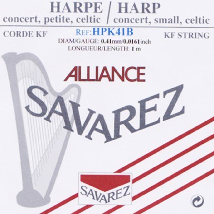 Savarez HPK41B Alliance harpsnaar voor kleine harp en concertharp 0,41 mm 1 m zwart