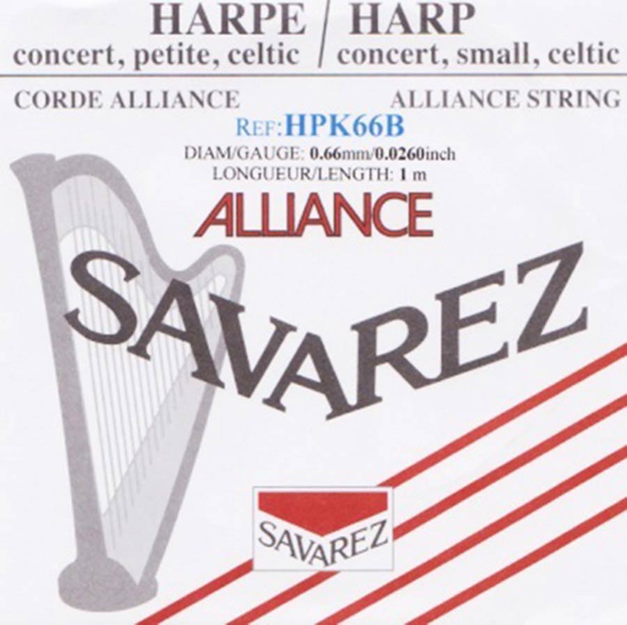 Savarez HPK66B Alliance harpsnaar voor kleine harp en concertharp 0,66 mm 1 m zwart