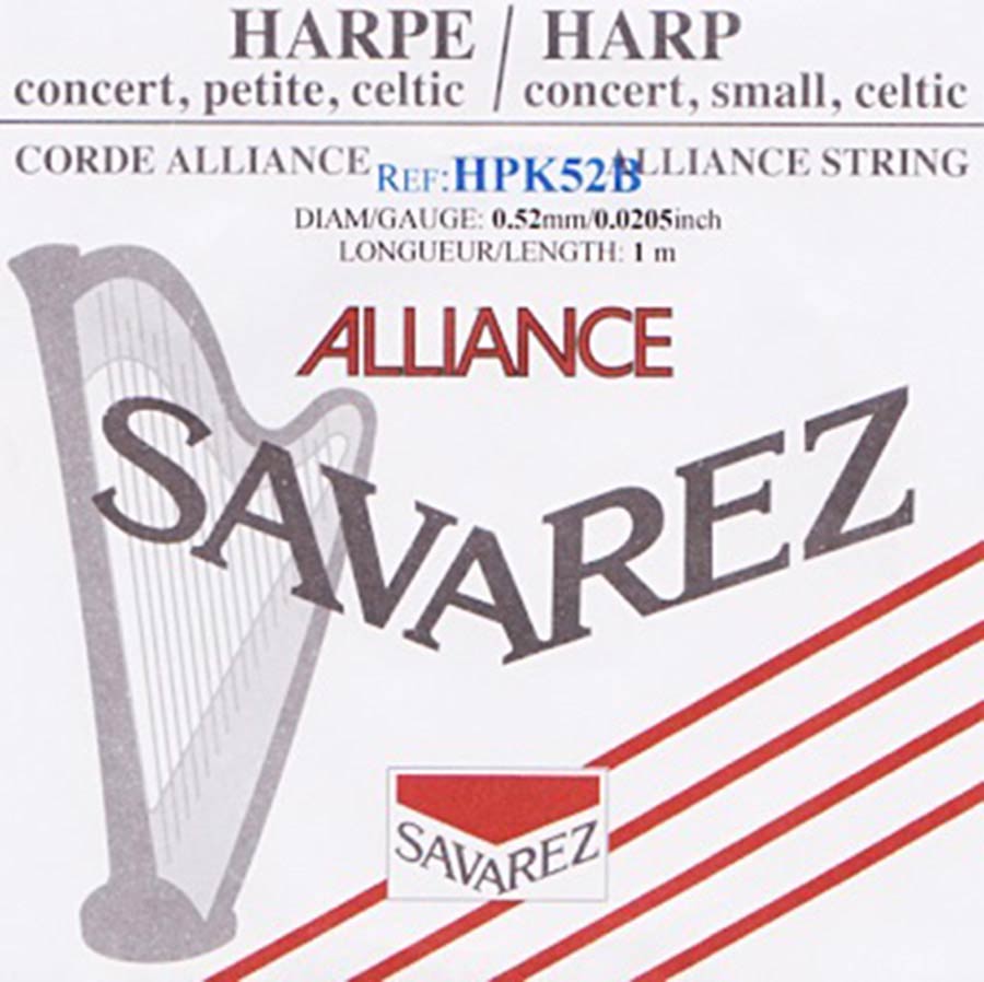 Savarez HPK52B Alliance harpsnaar voor kleine harp en concertharp 0,52 mm 1 m zwart