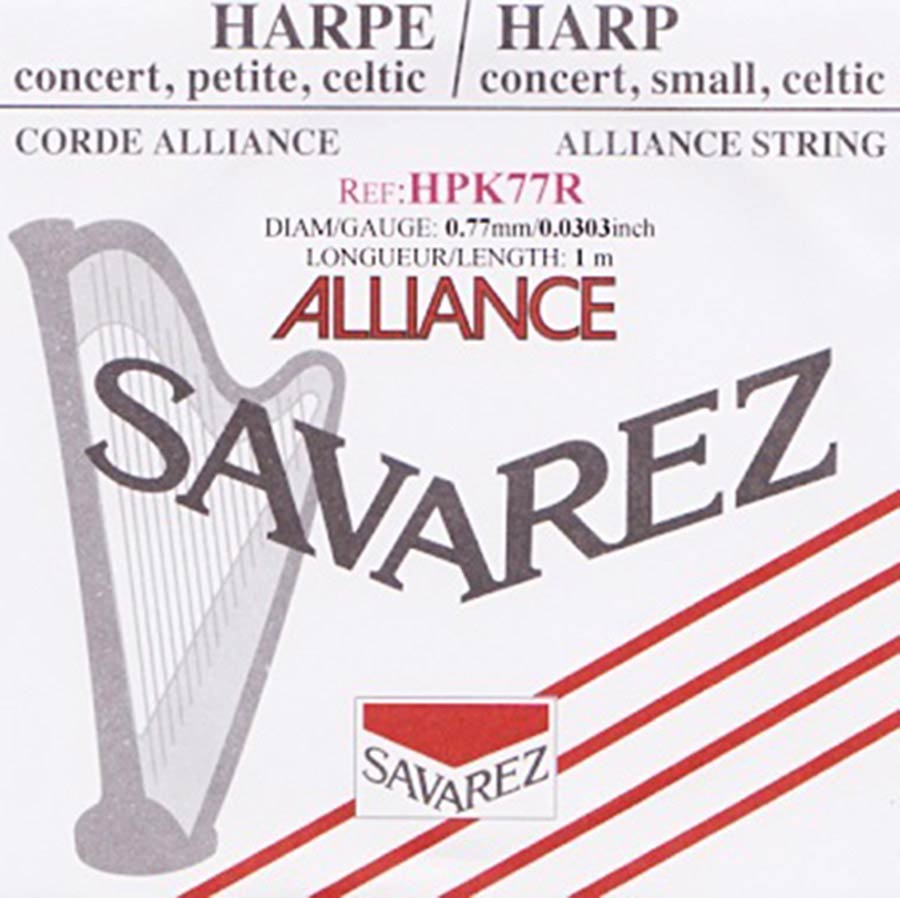 Savarez HPK77R Alliance harpsnaar voor kleine harp en concertharp 0,77 mm 1 m rood