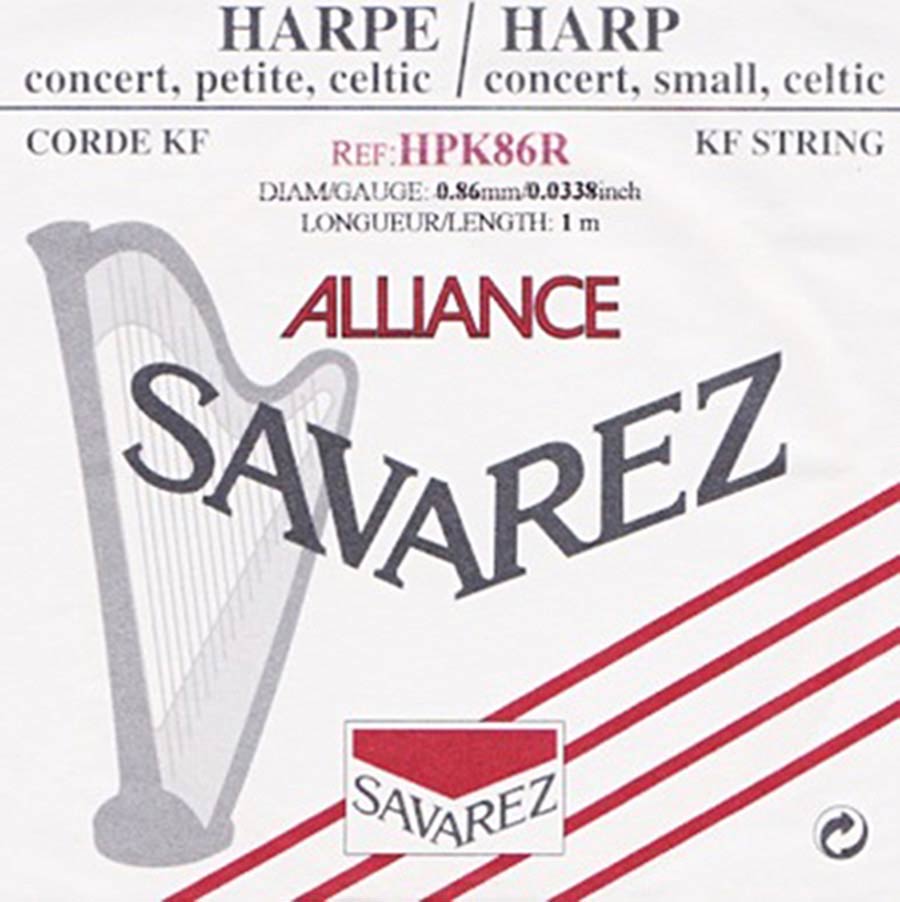 Savarez HPK86R Alliance harpsnaar voor kleine harp en concertharp 0,86 mm 1 m rood