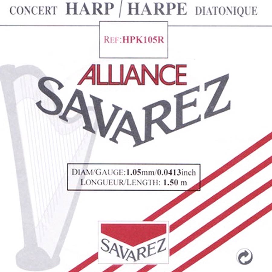 Savarez HPK105R Alliance harpsnaar voor kleine harp en concertharp 1,05 mm 1,50 m rood
