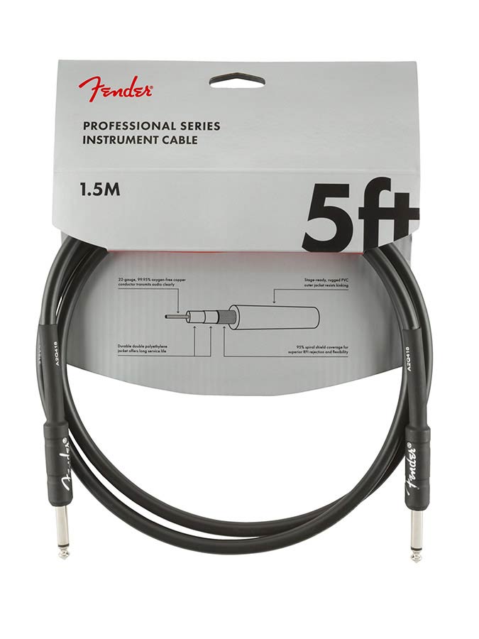 Fender instrumentkabel, zwart, 5ft