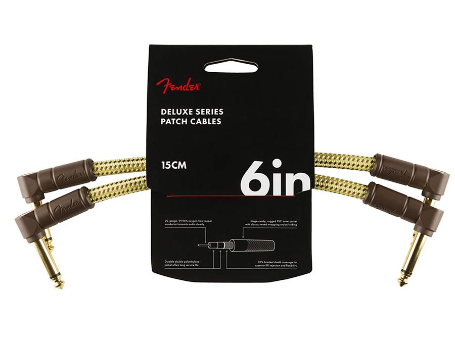 Fender patch cables (2 pcs), 6", tweed